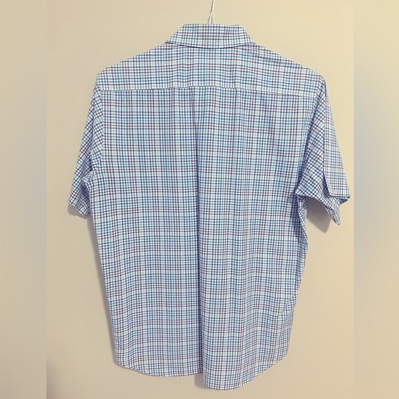 Tailorbyrd 1930 Collection blue and purple gingham short sleeve button down Sz M - Picture 2 of 10